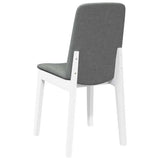 Chaises à manger coussins 2 pcs blanc bois massif caoutchouc