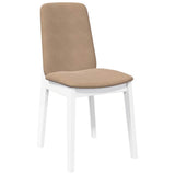 Chaises à manger coussins 2 pcs blanc bois massif caoutchouc