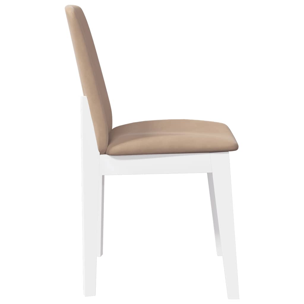 Chaises à manger coussins 2 pcs blanc bois massif caoutchouc