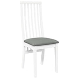 Chaises à manger coussins 2 pcs blanc bois massif caoutchouc