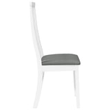 Chaises à manger coussins 2 pcs blanc bois massif caoutchouc