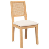 Chaises à manger coussins 2 pcs bois massif caoutchouc