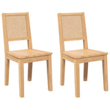 Chaises à manger 2 pcs bois massif caoutchouc