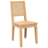 Chaises à manger 2 pcs bois massif caoutchouc