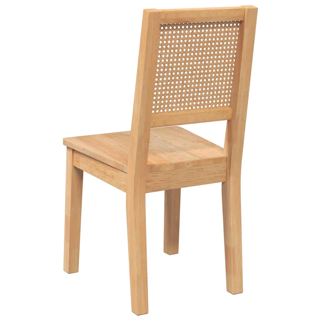 Chaises à manger 2 pcs bois massif caoutchouc