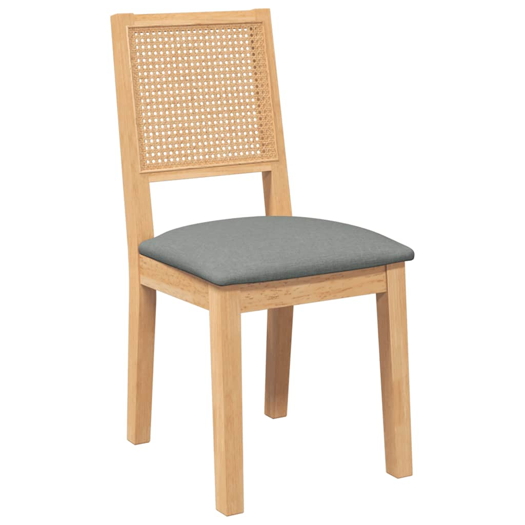 Chaises à manger coussins 2 pcs bois massif caoutchouc