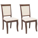 Chaises à manger coussins 2 pcs marron bois massif caoutchouc