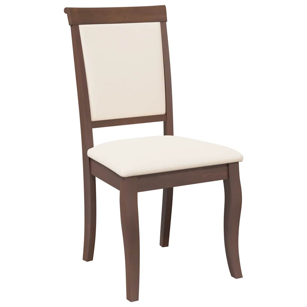 Chaises à manger coussins 2 pcs marron bois massif caoutchouc