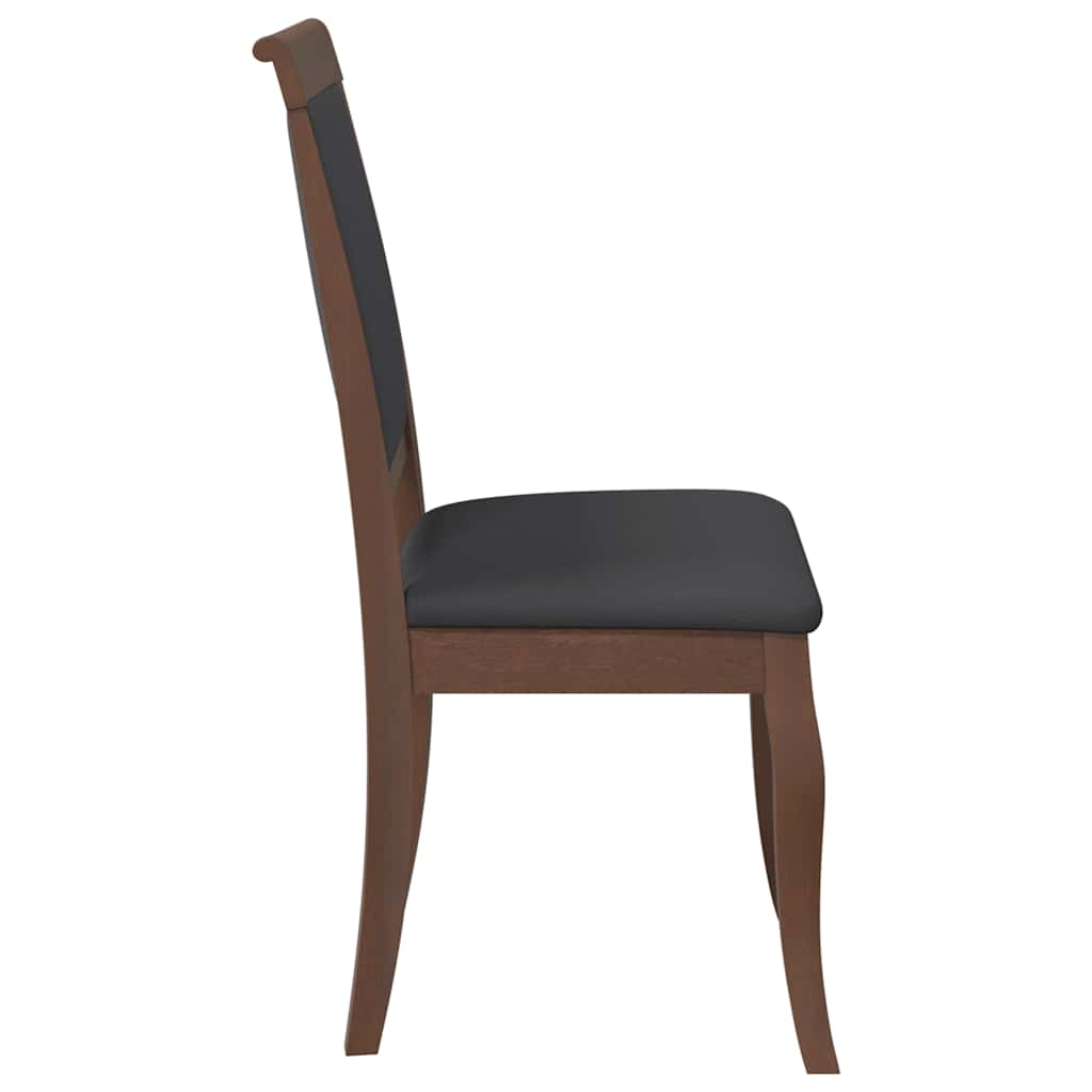 Chaises à manger coussins 2 pcs marron bois massif caoutchouc