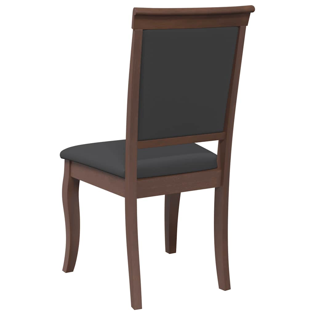 Chaises à manger coussins 2 pcs marron bois massif caoutchouc