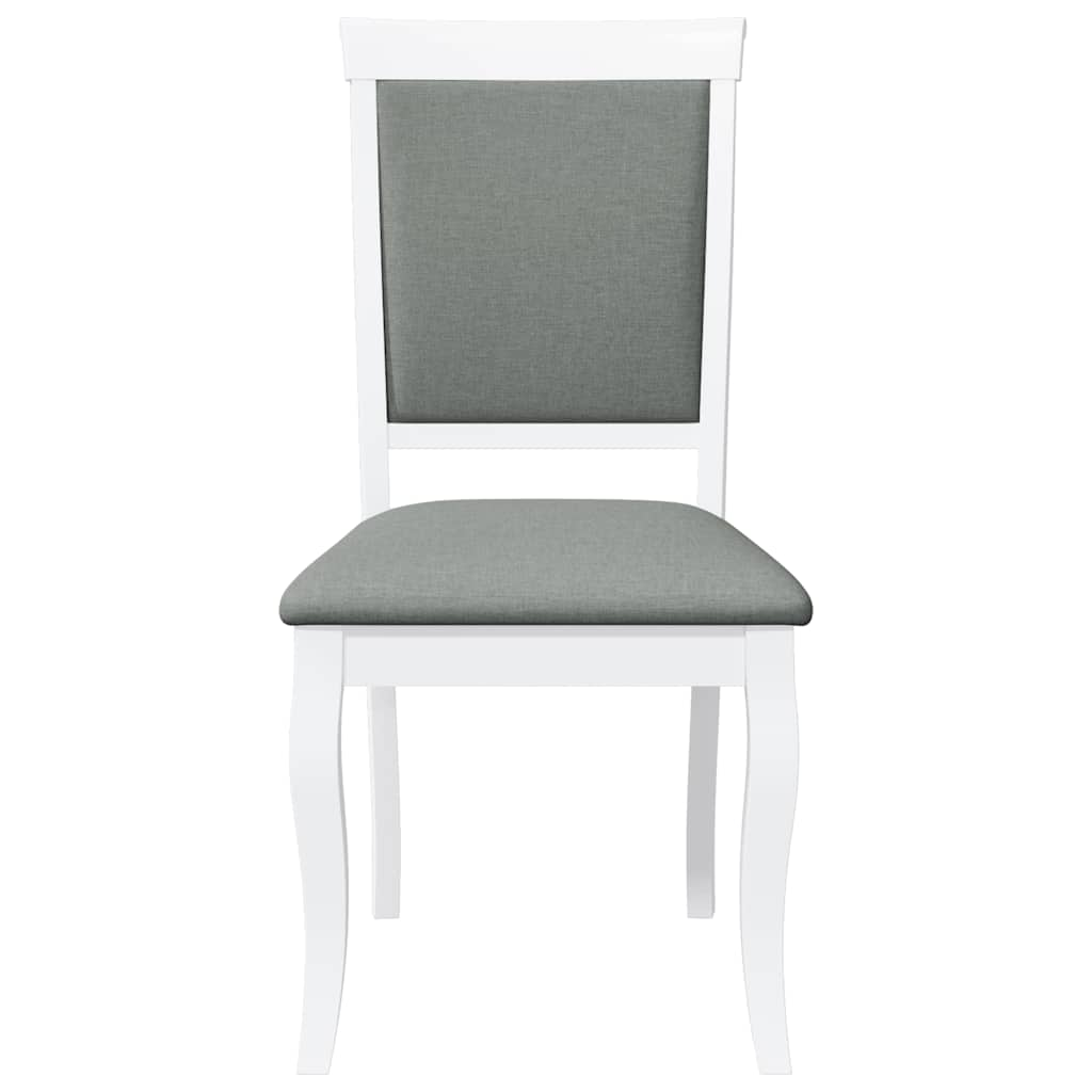 Chaises à manger coussins 2 pcs blanc bois massif caoutchouc