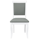 Chaises à manger coussins 2 pcs blanc bois massif caoutchouc