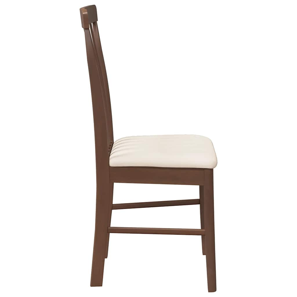 Chaises à manger coussins 2 pcs marron bois massif caoutchouc