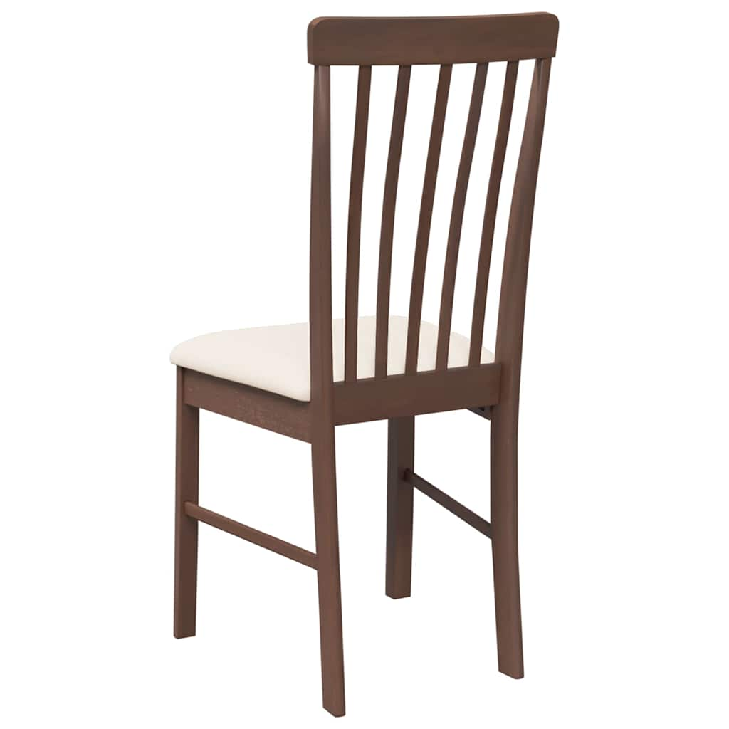 Chaises à manger coussins 2 pcs marron bois massif caoutchouc