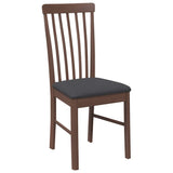 Chaises à manger coussins 2 pcs marron bois massif caoutchouc