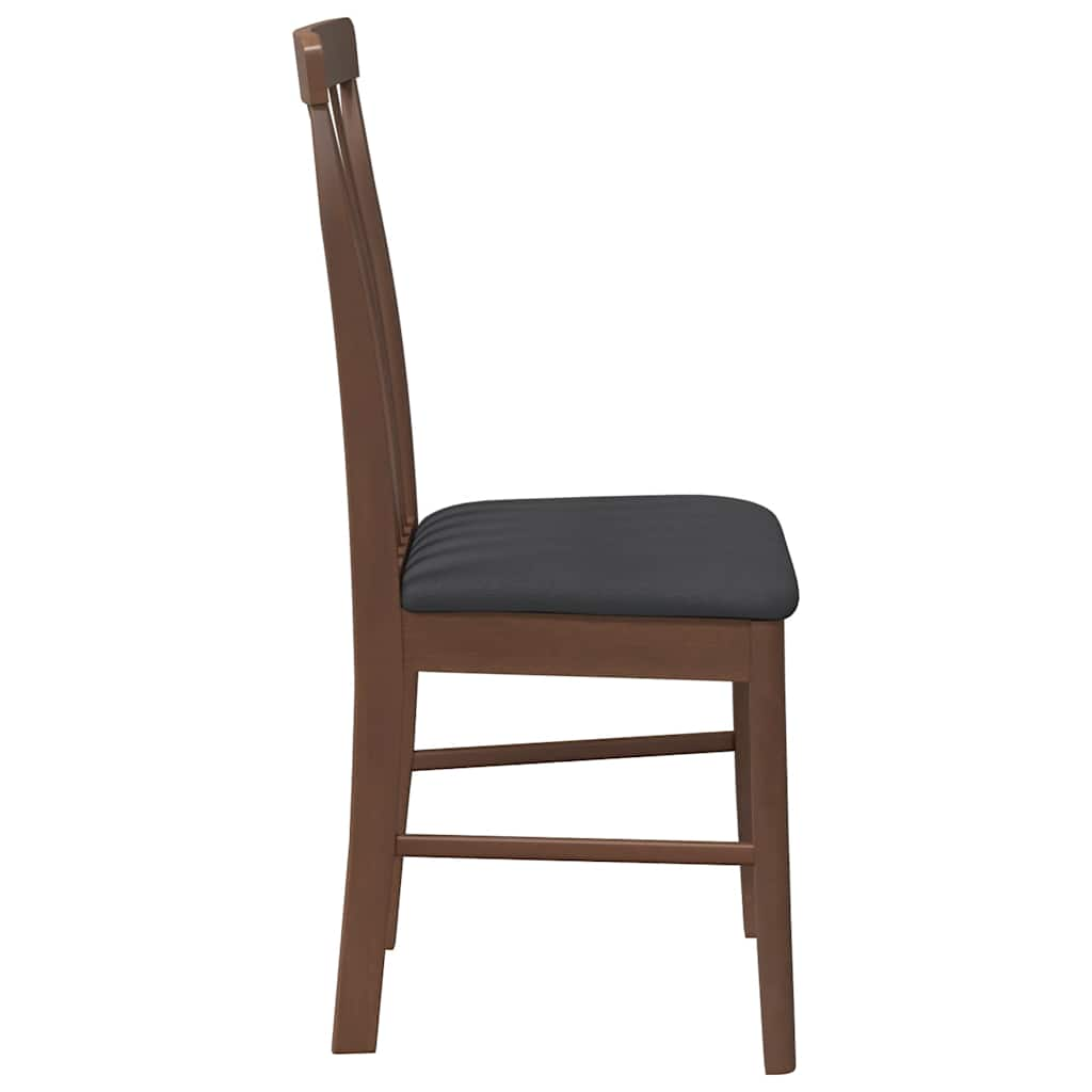 Chaises à manger coussins 2 pcs marron bois massif caoutchouc