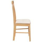 Chaises à manger coussins 2 pcs bois massif caoutchouc