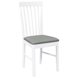 Chaises à manger coussins 2 pcs blanc bois massif caoutchouc