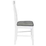 Chaises à manger coussins 2 pcs blanc bois massif caoutchouc