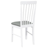 Chaises à manger coussins 2 pcs blanc bois massif caoutchouc