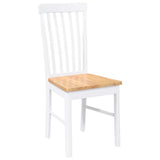 Chaises à manger 2 pcs blanc bois massif caoutchouc