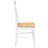 Chaises à manger 2 pcs blanc bois massif caoutchouc