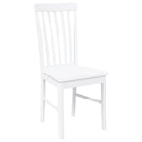 Chaises à manger 2 pcs blanc bois massif caoutchouc