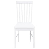 Chaises à manger 2 pcs blanc bois massif caoutchouc