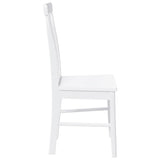 Chaises à manger 2 pcs blanc bois massif caoutchouc