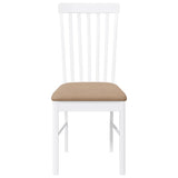 Chaises à manger coussins 2 pcs blanc bois massif caoutchouc