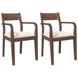 Chaises à manger coussins 2 pcs marron bois massif caoutchouc