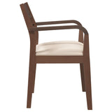 Chaises à manger coussins 2 pcs marron bois massif caoutchouc