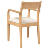 Chaises à manger coussins 2 pcs naturel bois massif caoutchouc