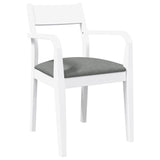 Chaises à manger coussins 2 pcs blanc bois massif caoutchouc