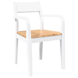 Chaises à manger 2 pcs blanc bois massif caoutchouc