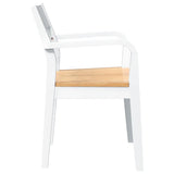 Chaises à manger 2 pcs blanc bois massif caoutchouc