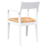 Chaises à manger 2 pcs blanc bois massif caoutchouc