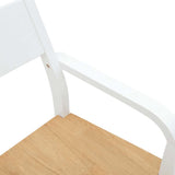 Chaises à manger 2 pcs blanc bois massif caoutchouc