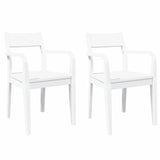 Chaises à manger 2 pcs blanc bois massif caoutchouc