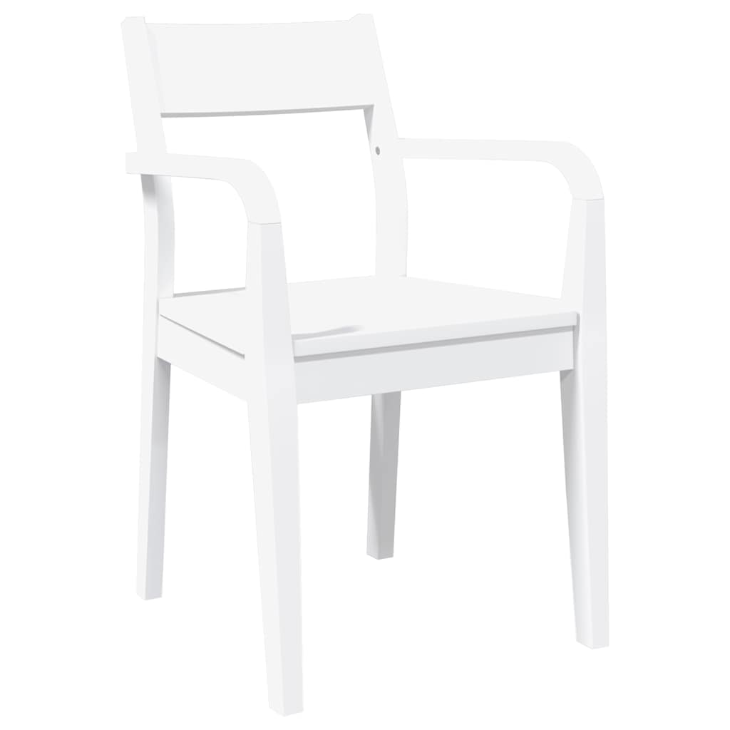 Chaises à manger 2 pcs blanc bois massif caoutchouc