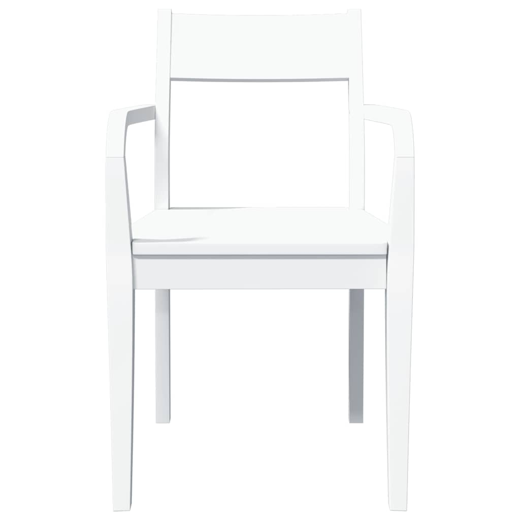 Chaises à manger 2 pcs blanc bois massif caoutchouc