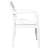 Chaises à manger 2 pcs blanc bois massif caoutchouc