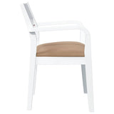 Chaises à manger coussins 2 pcs blanc bois massif caoutchouc