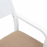 Chaises à manger coussins 2 pcs blanc bois massif caoutchouc