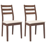 Chaises à manger coussins 2 pcs marron bois massif caoutchouc