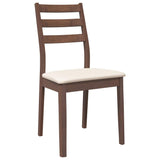 Chaises à manger coussins 2 pcs marron bois massif caoutchouc