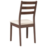 Chaises à manger coussins 2 pcs marron bois massif caoutchouc