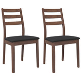 Chaises à manger coussins 2 pcs marron bois massif caoutchouc