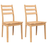 Chaises à manger 2 pcs bois massif naturel caoutchouc