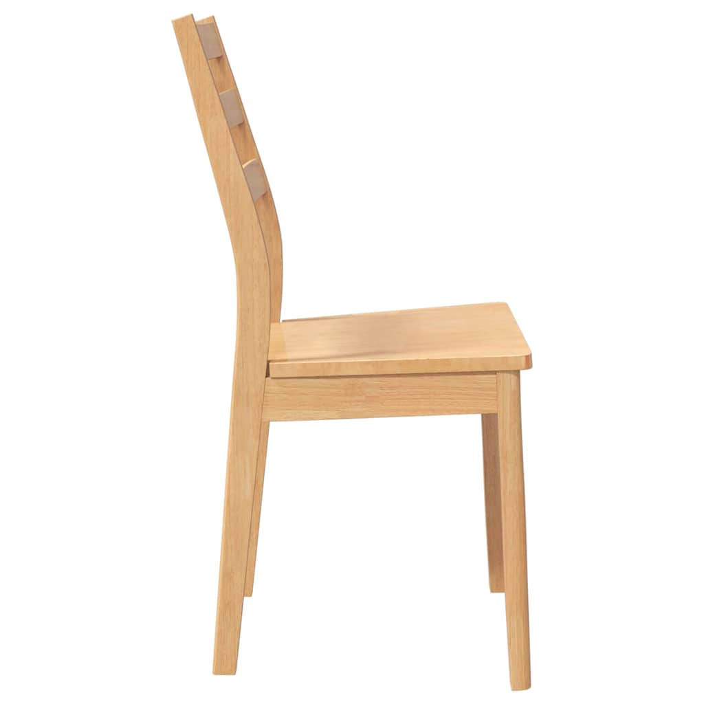 Chaises à manger 2 pcs bois massif naturel caoutchouc